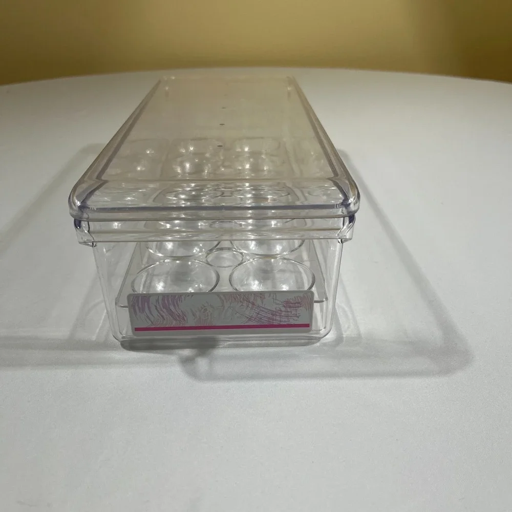 Vintage Refrigerator Egg Storage Holder Container Tray Clear Plastic